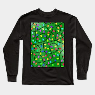 GREEN Christmas Lights Long Sleeve T-Shirt